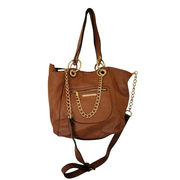 Steve Madden Brown Leather Tote Bag & Removable Pouch - Picture 10 of 10